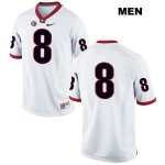 Men's Georgia Bulldogs NCAA #8 Tyson Campbell Nike Stitched White Authentic No Name College Football Jersey WWH0554ZV